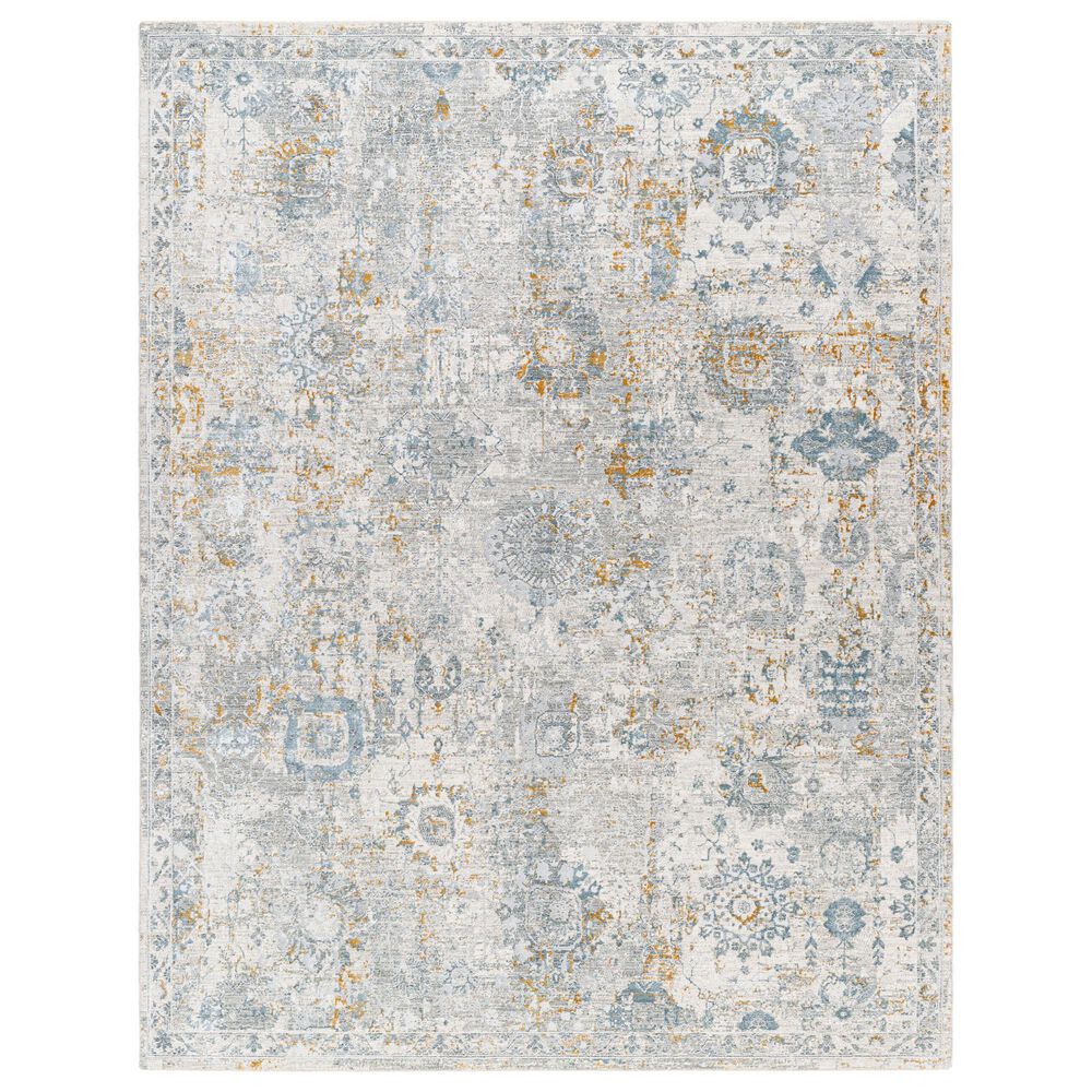 Surya Dresden DRE-2323 Medium Gray, Gray, White, Denim, Mustard and Light Slate 12" x 15" Area Rug, , large