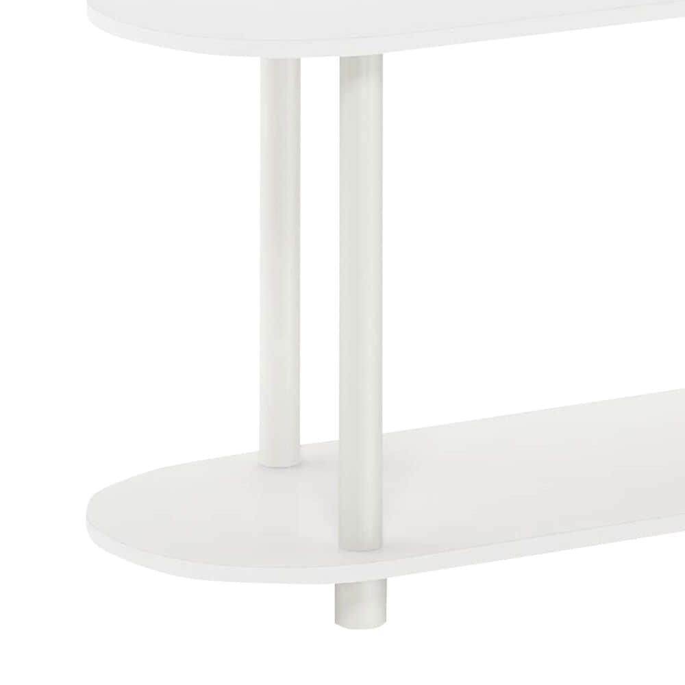 HOMLUX Turn-N-Tube 2-Tier Oval Side Display Rack in White and Virgin White, , large