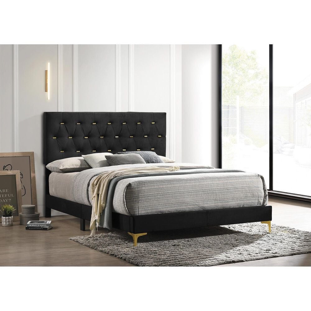 Pacific Landing Kendall King Bed in Black and Gold, , large