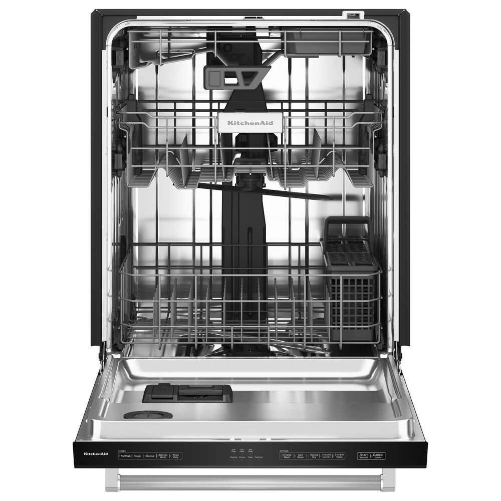 KitchenAid 24&quot; Built In Bar Handle Dishwasher with Top Control in Black Stainless, , large