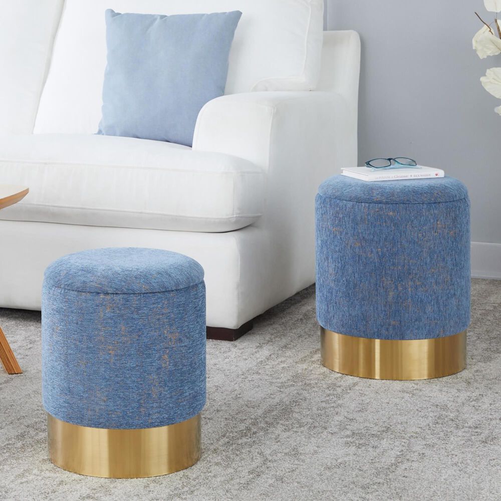 Lumisource Marla 2-Piece Nesting Ottoman Set in Blue, , large