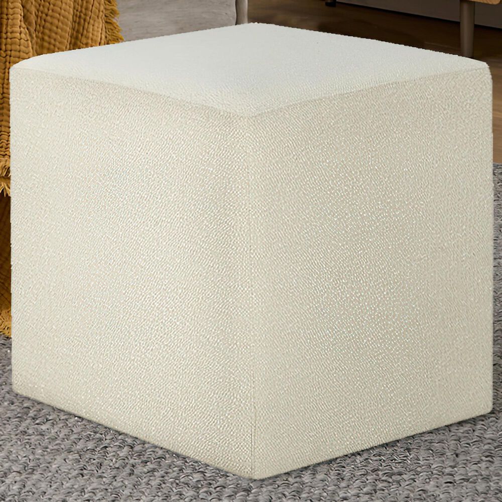 Lifestyle Solutions Grady Square Ottoman in Snow, , large