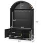 HOMLUX Farmhouse Fabric Arched Top Hall Tree with 5 Metal Hooks and Adjustable Shelves in Black, , large