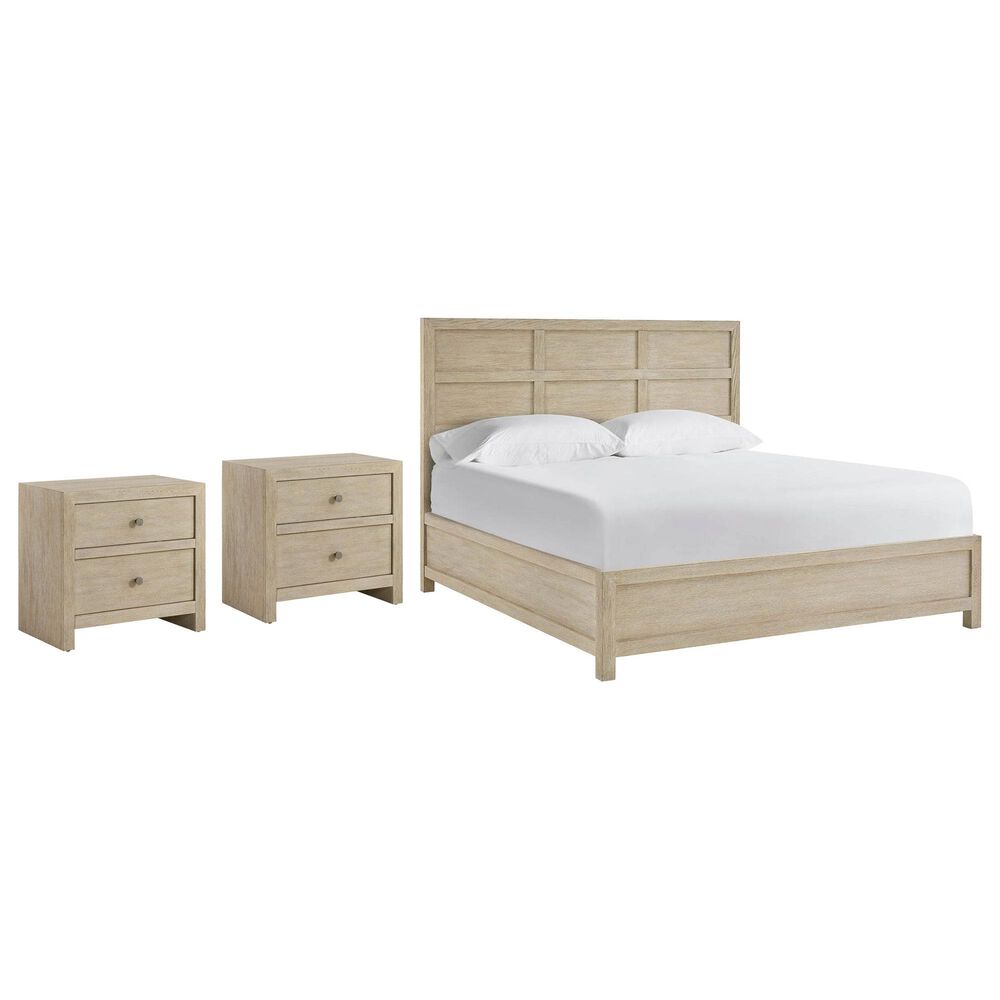Universal Furniture Oasis Queen Platform Bed with Two Nightstands in Dockside, , large