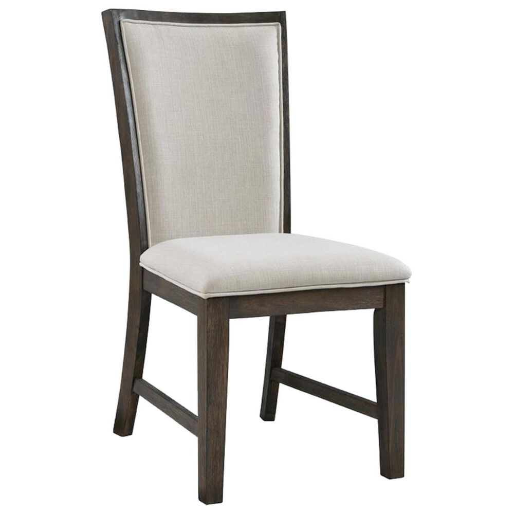 Mayberry Hill Grady Slat Back Upholstered Side Chair in Warm Cocoa, , large