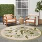 Nourison Aloha ALH33 5"3" Round Ivory and Green Indoor/Outdoor Area Rug, , large