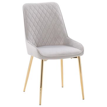 CorLiving Nash Side Chair with Light Gray Cushion in Gold, , large