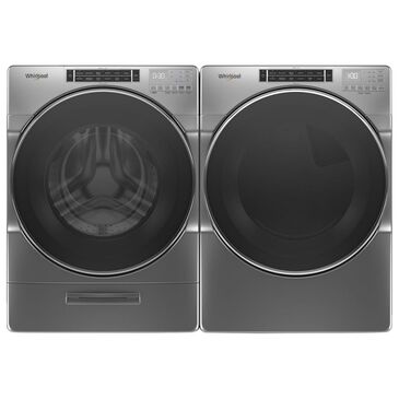 Whirlpool 5.0 Cu. Ft. Front Load Washer and 7.4 Cu. Ft. Gas Dryer Pair in Chrome Shadow, , large