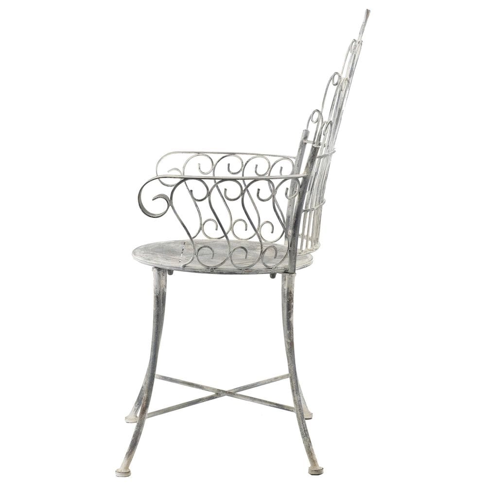 Hearth and Haven Outdoor Arm Chair with Fan-Shaped Backrest in Gray, , large