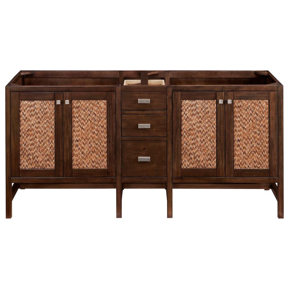 James Martin Vanities Addison 72&quot; Double Bathroom Vanity in Mid-Century Acacia with 3 cm Parisien Bleu Quartz Top and Rectangular Sinks, , large