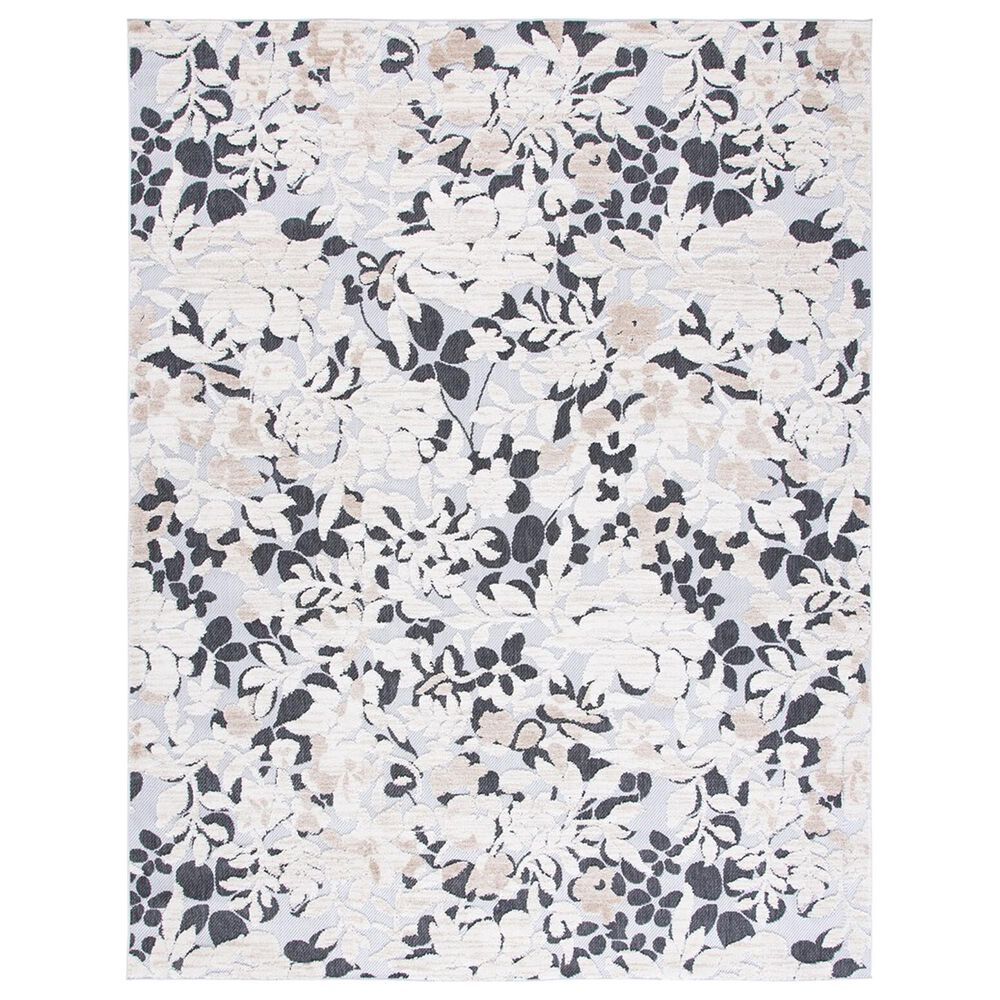 Safavieh Cabana CBN672A 9" x 12" Ivory and Charcoal Indoor/Outdoor Area Performance Rug, , large