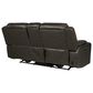 Interlochen Leather Power Reclining Console Loveseat in Boston Charcoal, , large