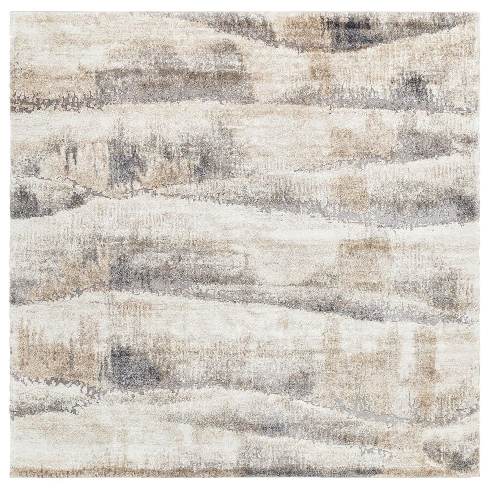 Surya Tuscany Ivory, Beige, Gray, Olive and Charcoal 7"10" Square Area Rug, , large