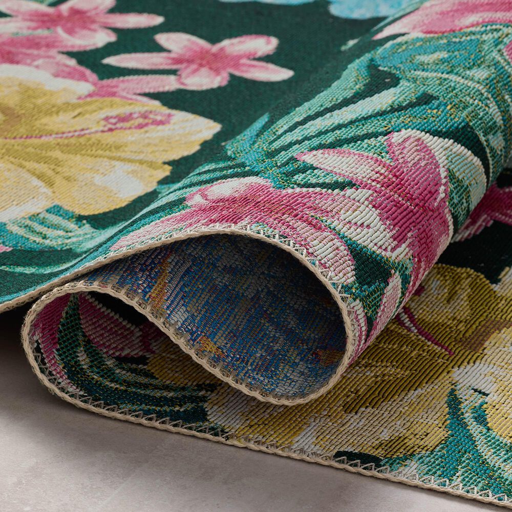 Loloi Botanical Midnight and Multicolor 2&#39;5&quot; x 11&#39;2&quot; Indoor/Outdoor Runner, , large
