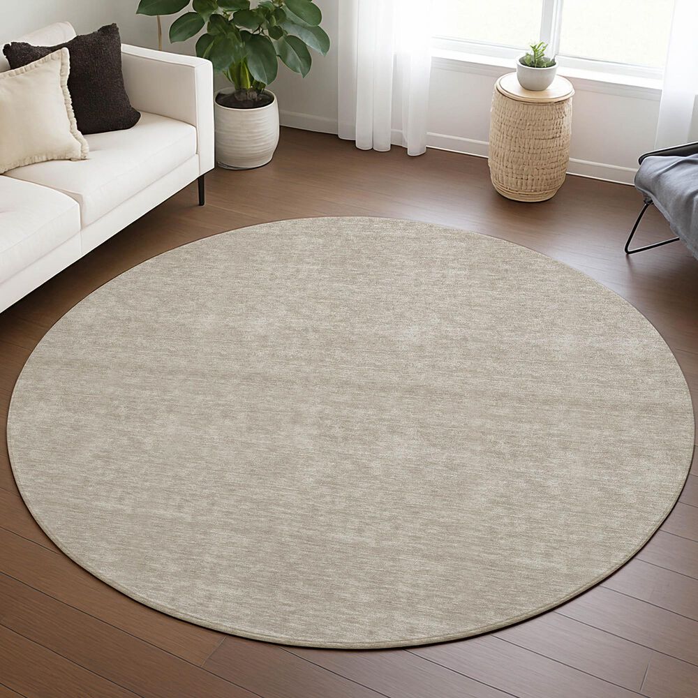 Dalyn Rug Company Soft Essentials Solid Beige 8' Round Area Rug, , large
