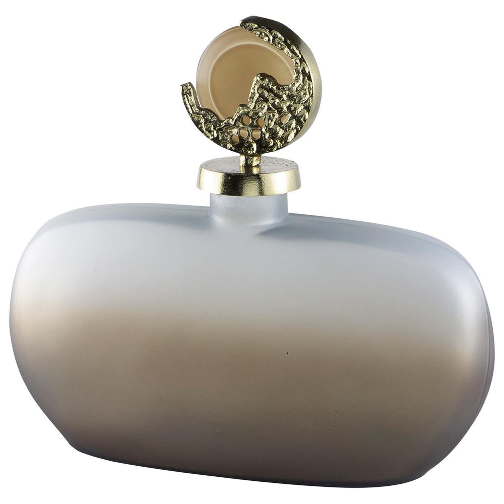Ashley Acario 11.75" Jar in Taupe and Gold, , large