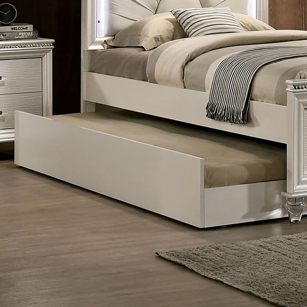Furniture of America Allie Full Panel Bed without Trundle in Pearl White, , large