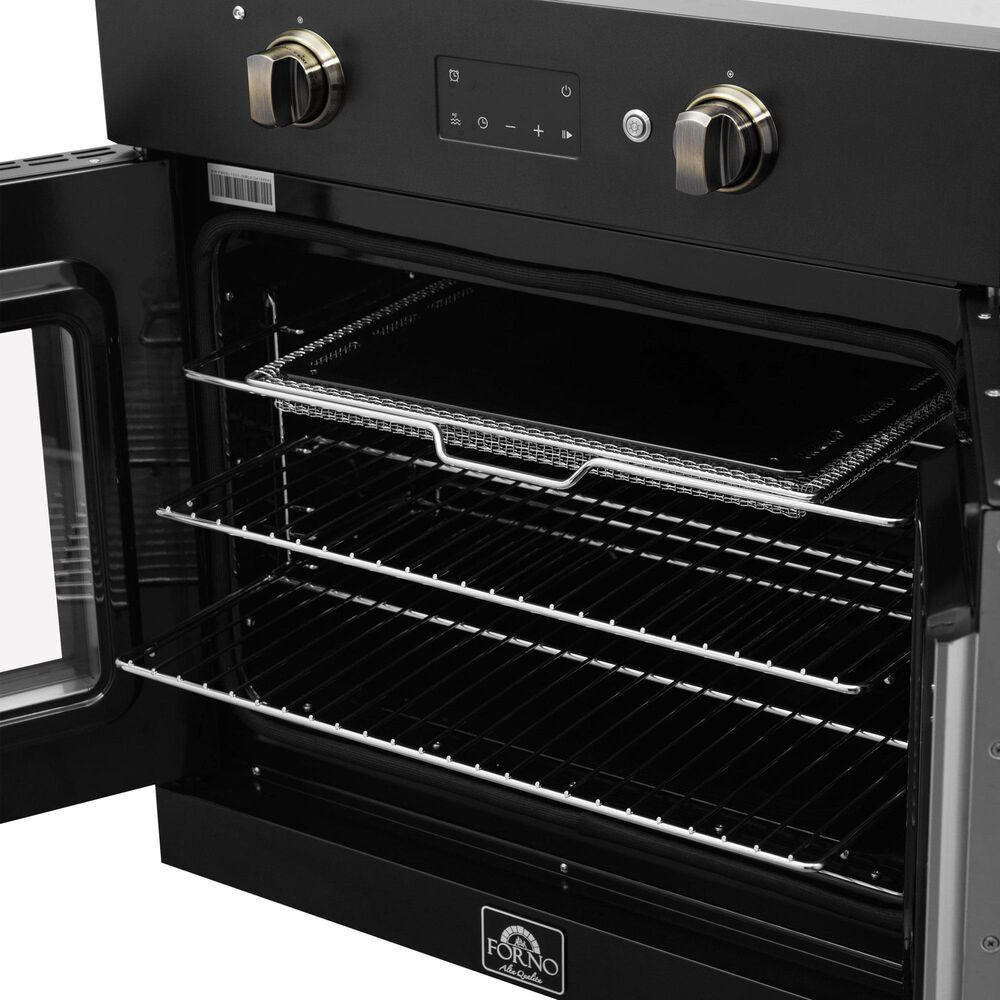 Forno Asti 30" Single Electric Wall Oven with French Door in Black, , large