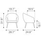 Zuo Modern Max Accent Chair in Gray Velvet, , large