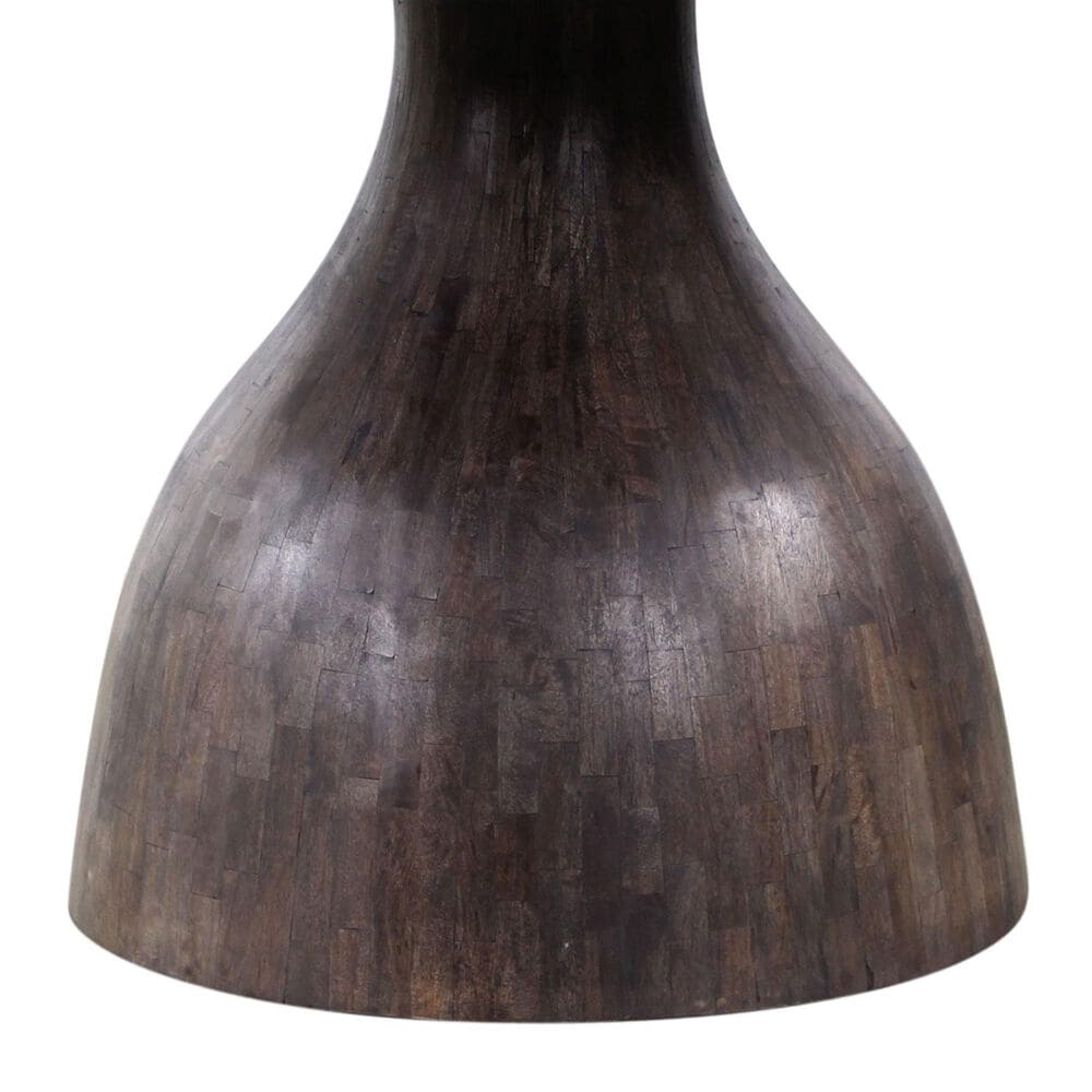 Home Trends &amp; Design Soloman Pedestal Dining Table with Marble Top and Black Finish, , large
