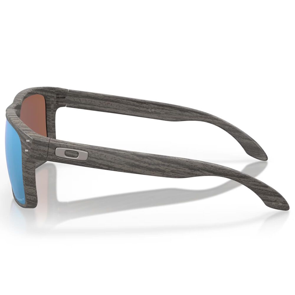 Oakley Men&#39;s Sunglasses with Prizm Sapphire Polarized Lenses in Woodgrain, , large