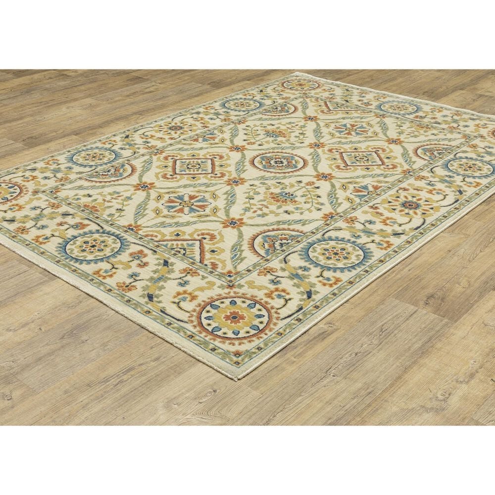 Oriental Weavers Francesca FR07A 5&#39;3&quot; x 7&#39;6&quot; Ivory Area Rug, , large