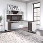 Bush Somerset 72" L-Shaped Desk with Hutch in Storm Gray and White, , large