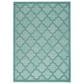 Nourison Easy Care 2" x 4" Aqua and Teal Indoor/Outdoor Area Rug, , large