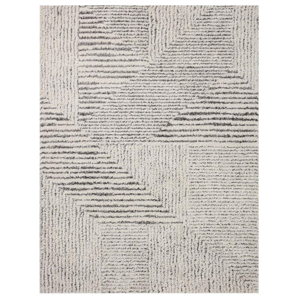 Loloi Levitt Shag 9"3" x 13" Ivory and Grey Area Rug, , large