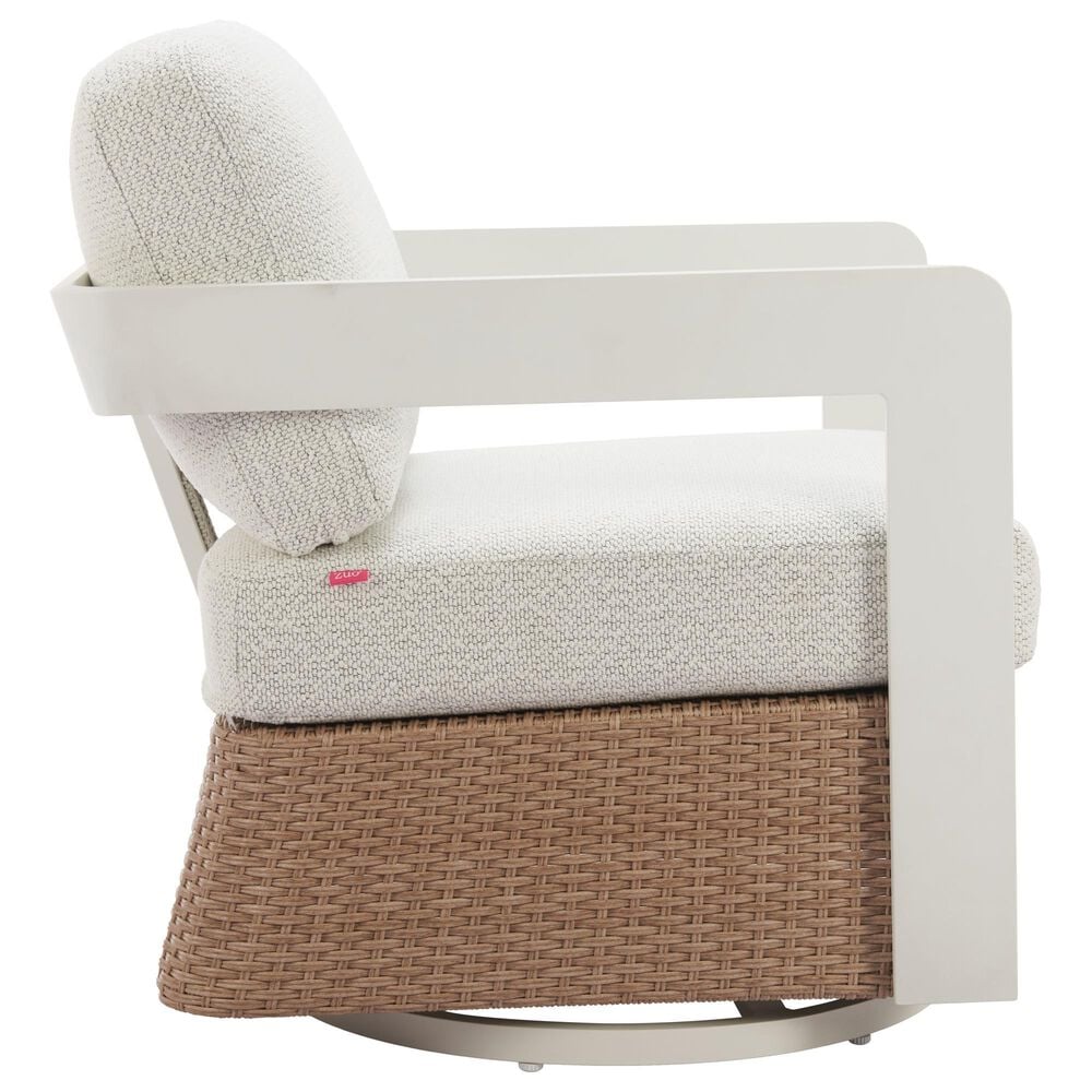 Zuo Modern Gelo Outdoor Swivel Chair in White, , large