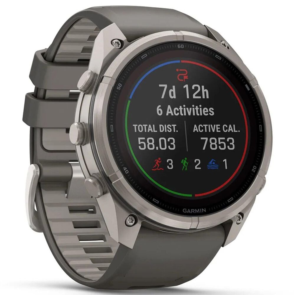 Garmin fenix 9 Pro inReach Solar Smartwatch 51mm Titanium with Pebble Gray and Silver Gray Silicone Band, , large