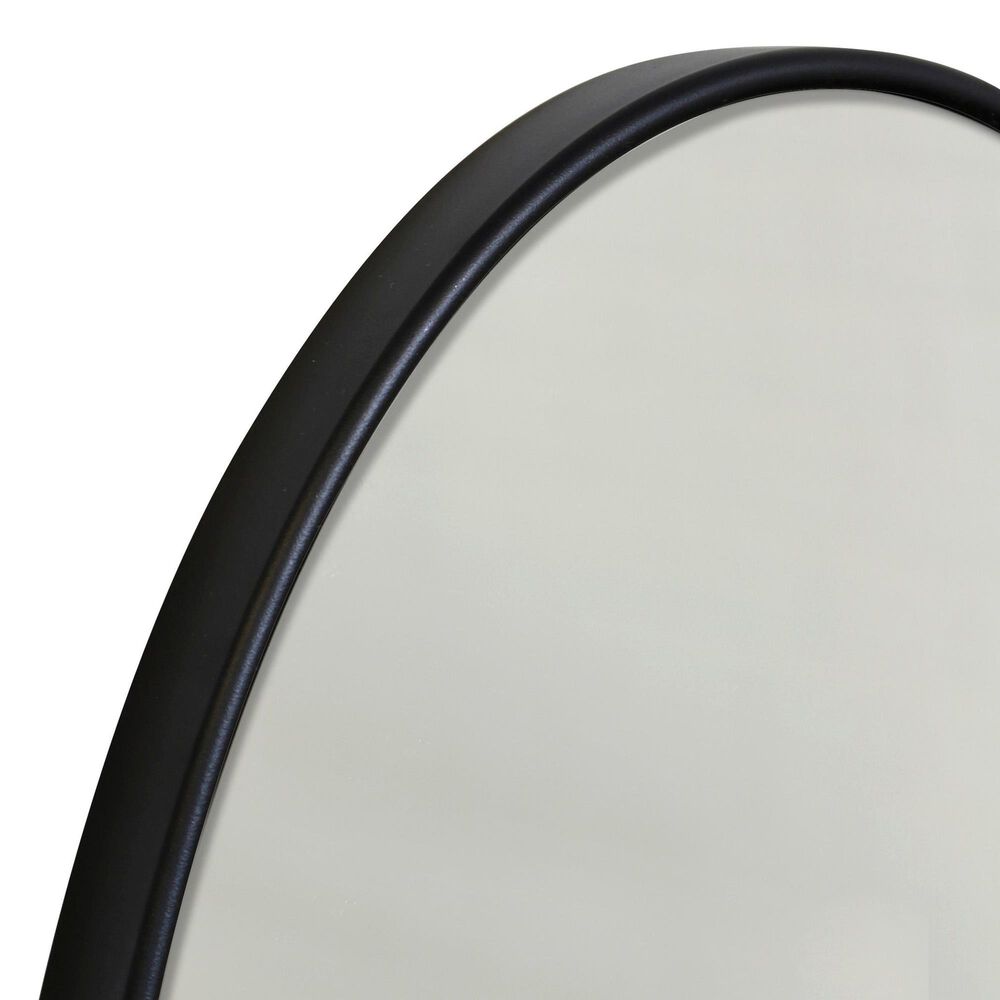 Flair Industries 30" Arched Aluminum Wall Mirror in Black, , large