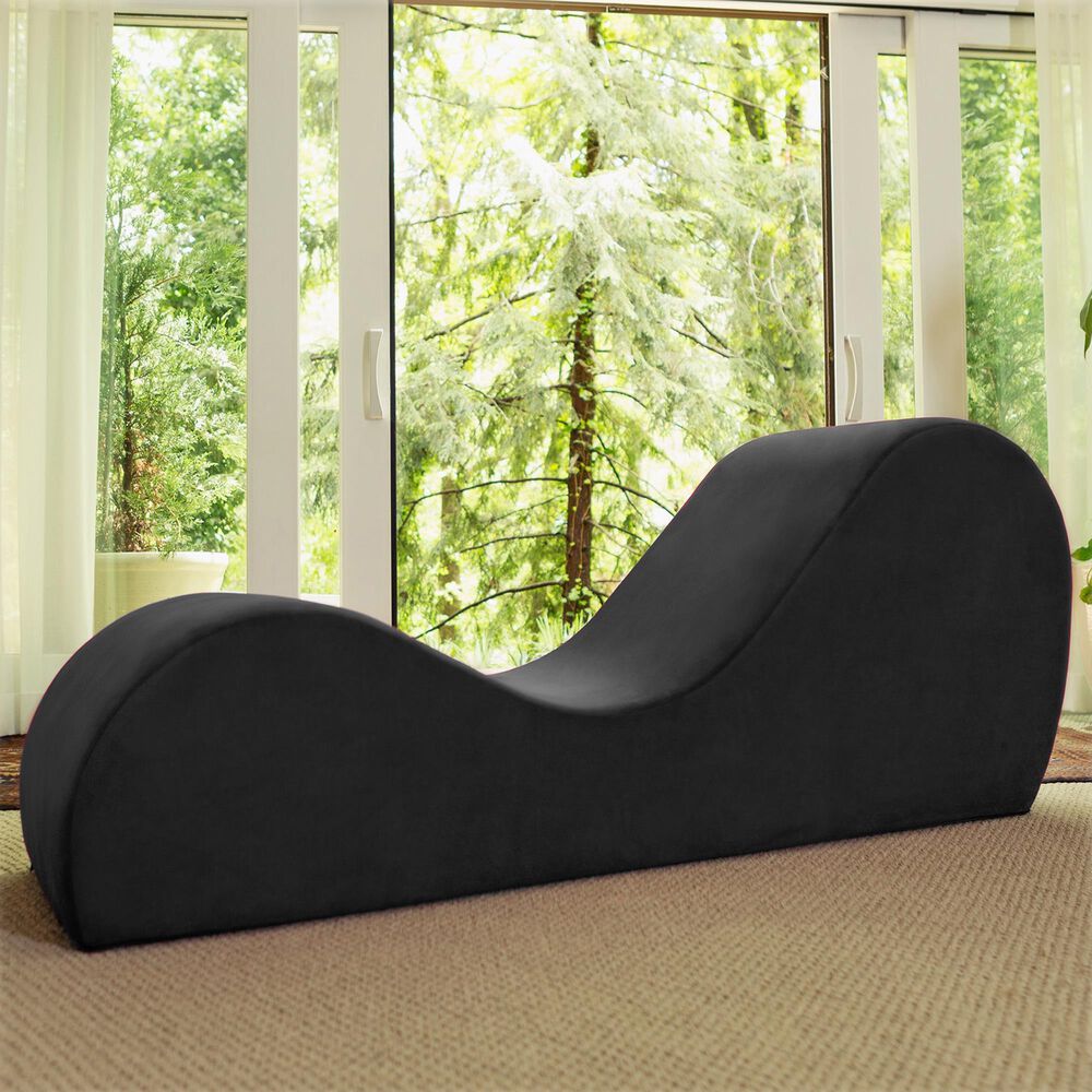 Jaxx Sacks Avana Chaise Lounge Yoga Chair in Black Velvet | NFM