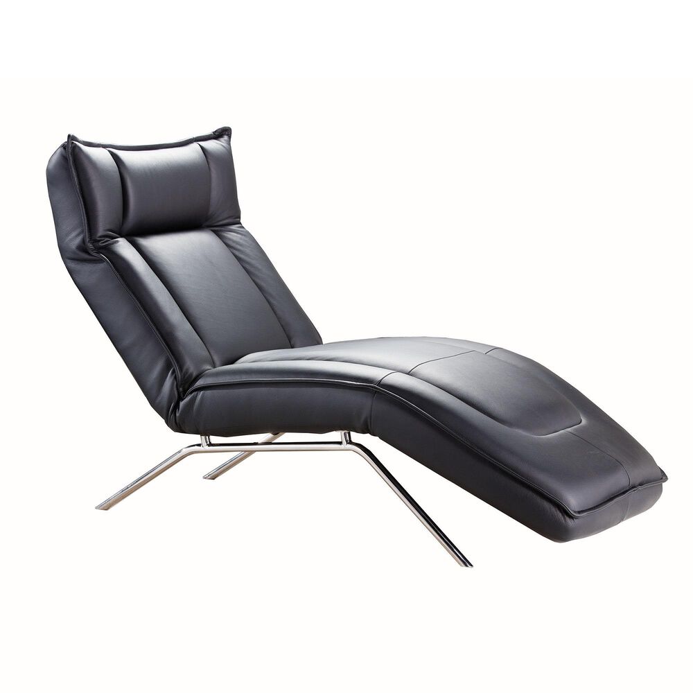 Nicoletti Calia Sofas Madame Leather Chaise in Black, , large