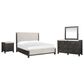 Nicolette Home Plum Creek 4 Piece King Panel Upholstered Bedroom Set in Ravenwood Black, , large
