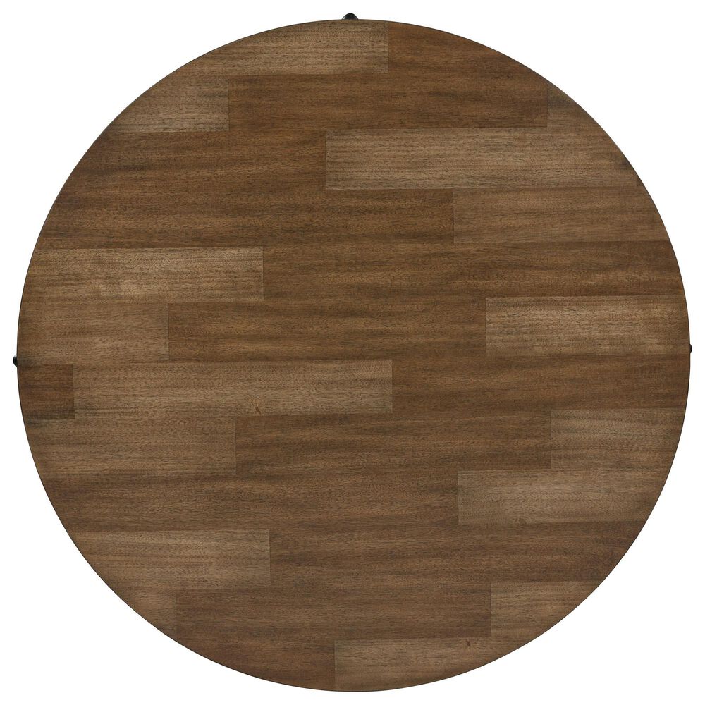Ashley Kraeburn Round Cocktail Table in Brown and Black, , large