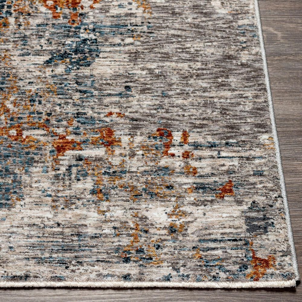 Surya Cardiff CDF-2305 Medium Gray, Light Blue, Mustard, Dark Blue, Dusty Pink and Rust 5&#39; x 7&#39;5&quot; Area Rug, , large