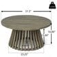 Hearth and Haven Outdoor Round Coffee Table with Slatted Base in Gray, , large