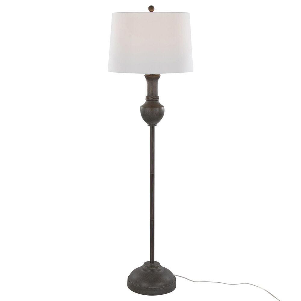 LumiSource Griffin Polyresin Floor Lamp in Grey, , large