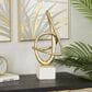 Maple and Jade 19" Decorative Sculpture in Satin Gold and White, , large