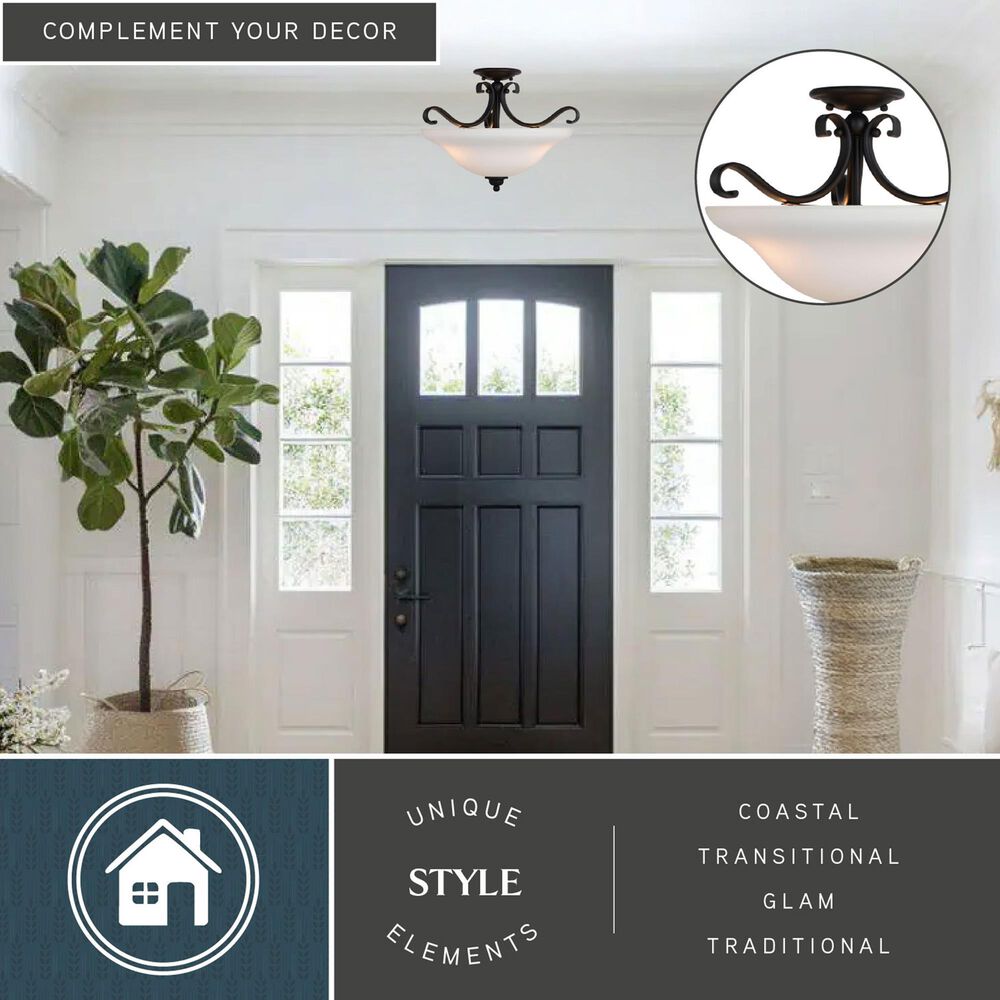 Vaxcel Monrovia 3-Light Semi Flush Mount in Oil Rubbed Bronze, , large