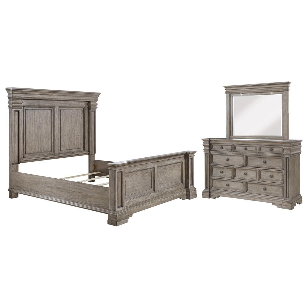 Millenium Blairhurst 3-Piece King Panel Bedroom Set in Light Grayish Brown with Lights, , large