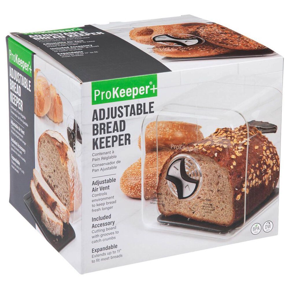 Progressive ProKeeper Plus 11" Adjustable Bread Bin in Clear, , large