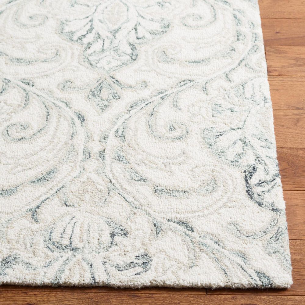 Safavieh Micro-Loop Damask 2&#39;3&quot; x 13&#39; Ivory and Grey Runner, , large