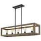 Golden Lighting Sutton 5-Light Linear Pendant in Matte Black and Rustic, , large
