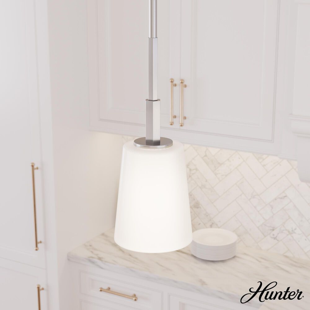 Hunter Nolita Mini 1-Light Pendant in Brushed Nickel, , large