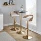 LumiSource Grotto Adjustable Swivel Barstool with Oat Fabric Upholstery in Gold and Whitewashed (Set of 2), , large
