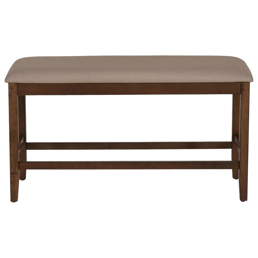 Linon Home Decor Spiva Counter Backless Bench in Brown, , large