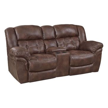 HomeStretch Reclining Console Loveseat in Chocolate, , large