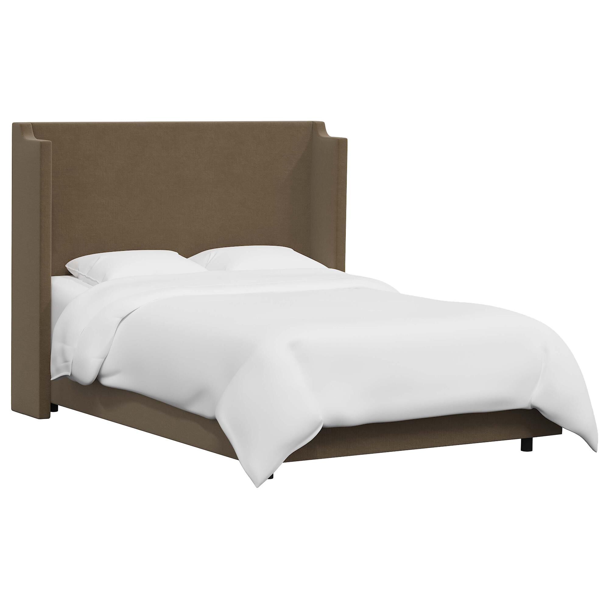 Skyline Furniture Bristol California King Wingback Bed in Titan
